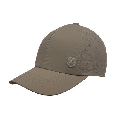Menβs beige patterned panel baseball cap front view lightweight design