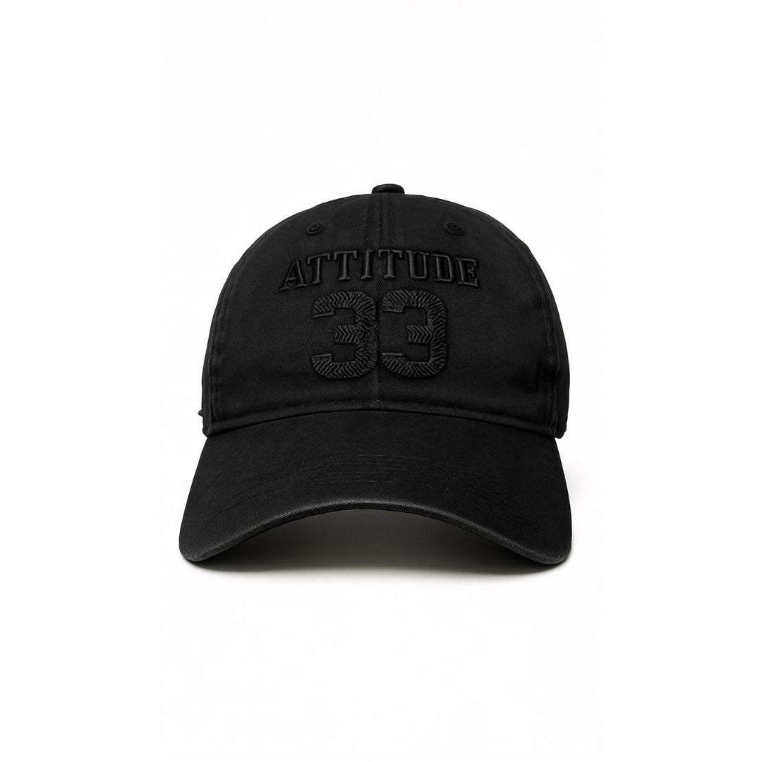 Men’s black Shadow 35 baseball cap front view with street style design and curved brim