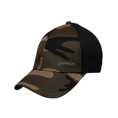 Menβs camouflage outdoor sports cap front view with tactical design