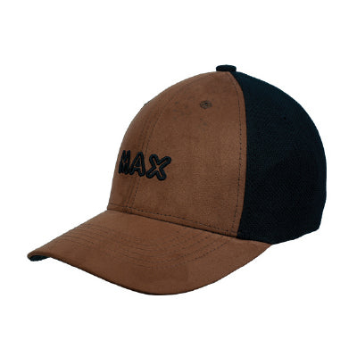 Side view of Max Style two-tone baseball cap with modern look
