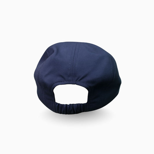 Back view of navy performance cap with comfortable fit and breathable sports design