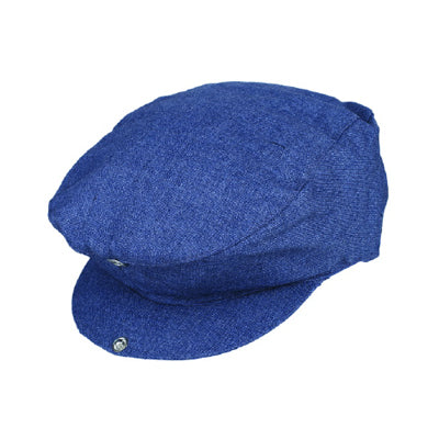 Menβs vintage flat cap front view with classic ivy style design