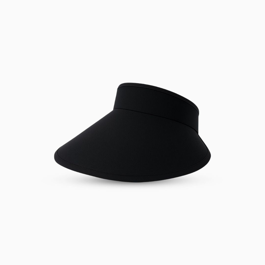 Side View of Midnight Black Luxe Sport Visor for Women