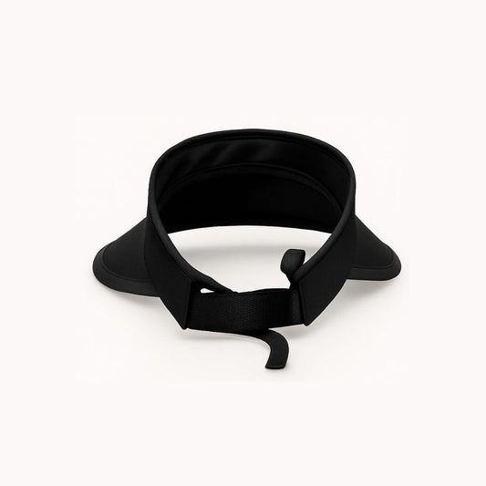 Back View of Midnight Black Luxe Sport Visor for Women