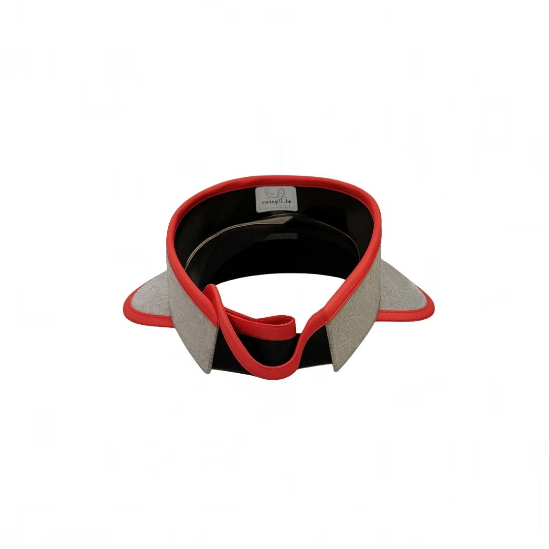 Back View of Grey Crimson Edge Sport Visor Cap for Women