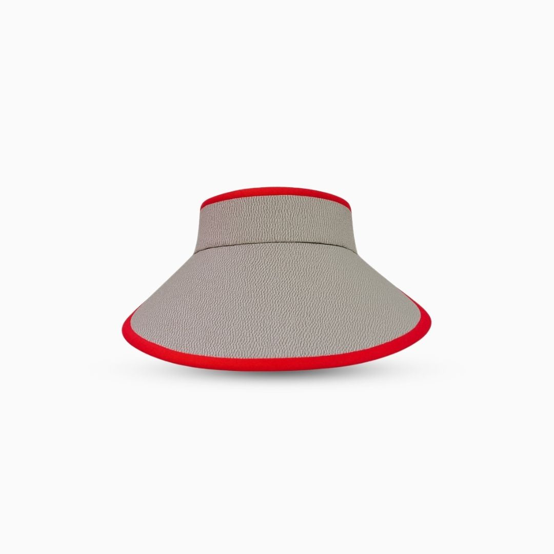 Grey Crimson Edge Sport Visor Cap for Women