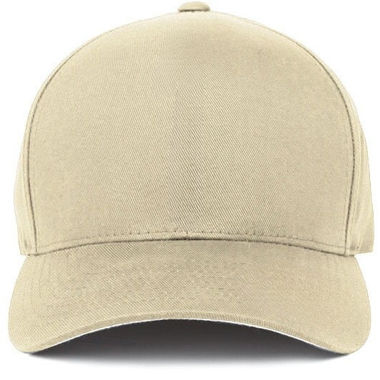 Front View Of Khaki Custom Cap