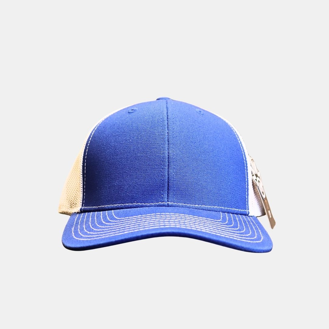 Men’s blue baseball cap front view casual stylish design