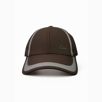 Women’s brown Chassie baseball cap front view with logo and curved brim casual sport hat