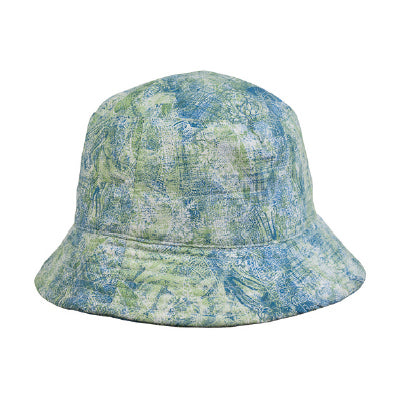 Front View Of Aqua Breeze Printed Bucket Hat