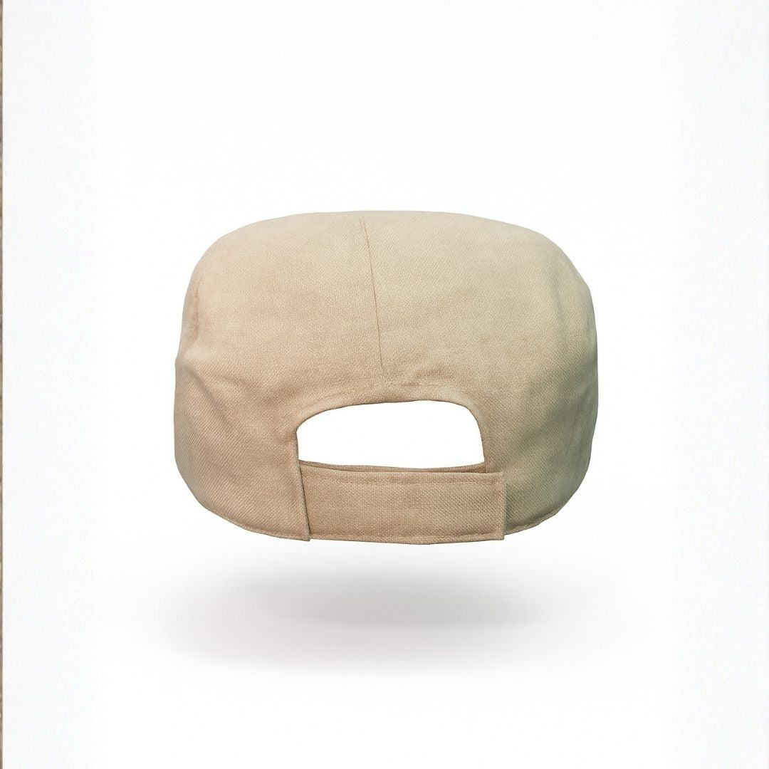 Back view of desert cotton cadet cap with comfortable fit and military style look