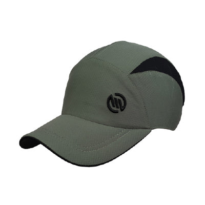 Men’s dual-tone olive sports cap front view with breathable design
