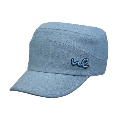 Side view of light blue casual Ascott-style cap