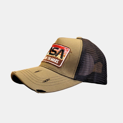 Side view of Mars Explorer mesh trucker cap breathable design