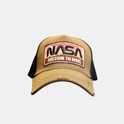 Men’s Mars Explorer trucker cap front view space inspired design