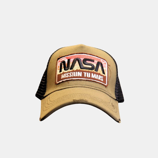Men’s Mars Explorer trucker cap front view space inspired design