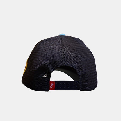 Back view of black baseball cap with Mars Mission embroidery and adjustable strap