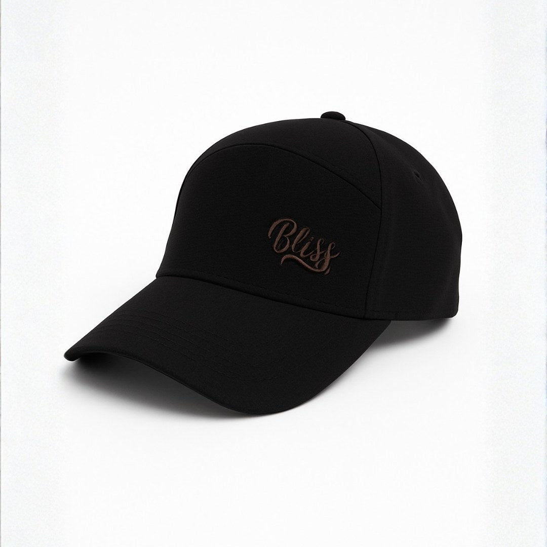 Side view of midnight bliss signature baseball cap with modern casual style