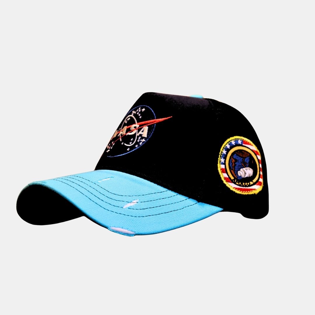 Side view of NASA galaxy explorer baseball cap