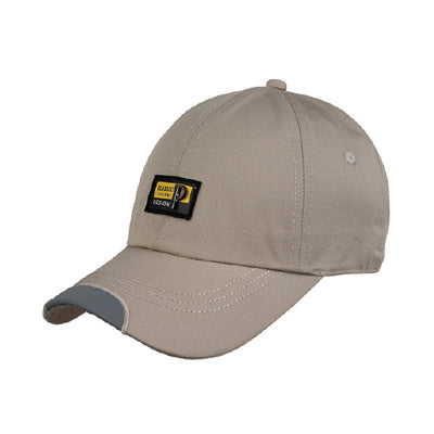 Men’s patch casual baseball cap front view with curved brim