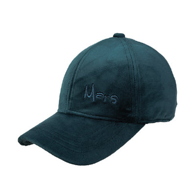 Men’s teal embroidered baseball cap Mars style front view with curved brim