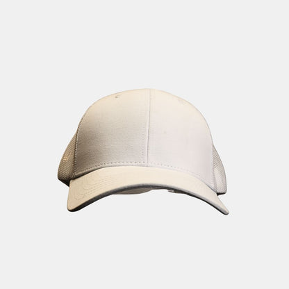 Men’s white baseball cap front view clean casual design