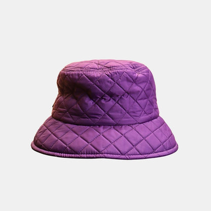 Back view of women’s purple quilted bucket hat comfortable fit