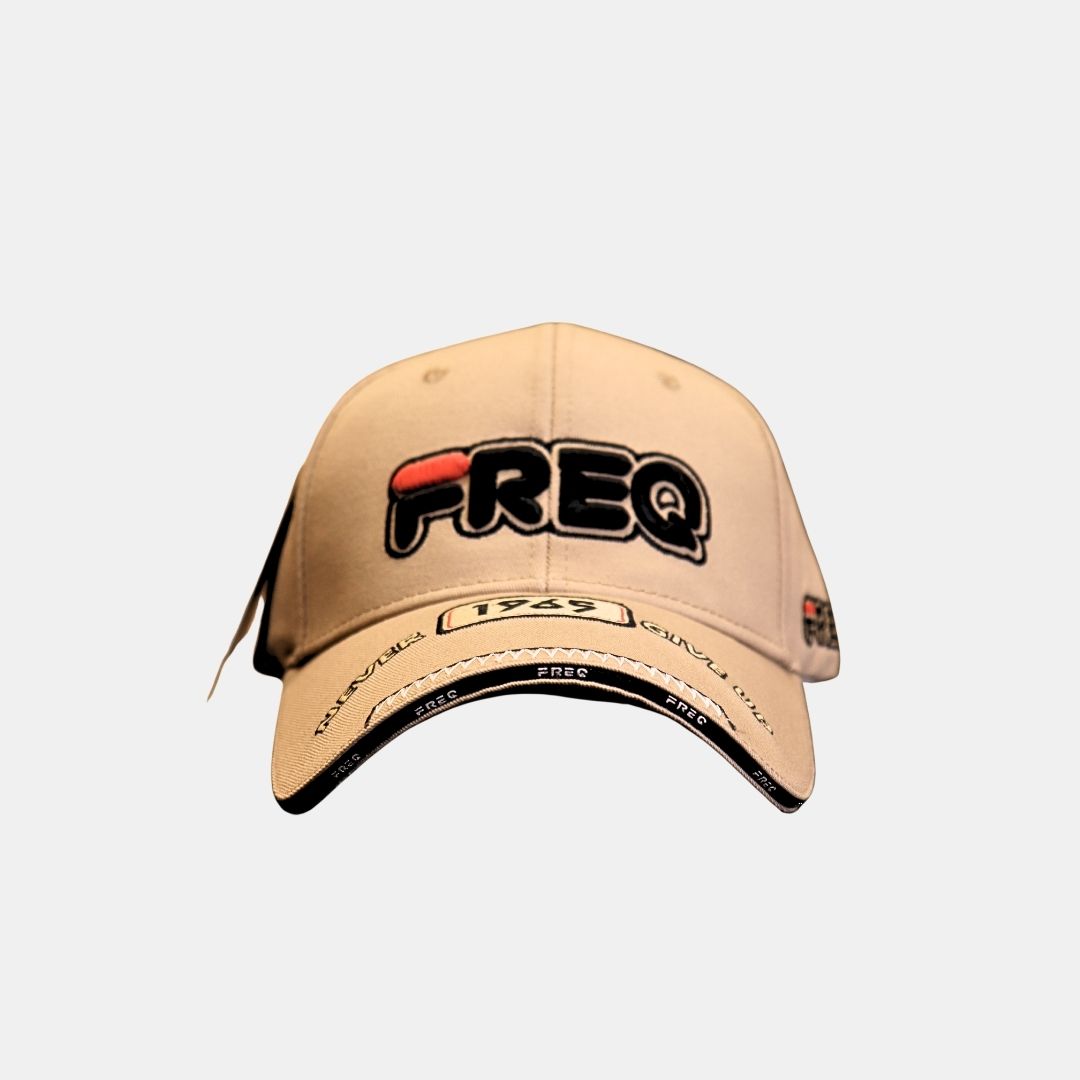 FREQ Embroidered Beige Baseball Cap