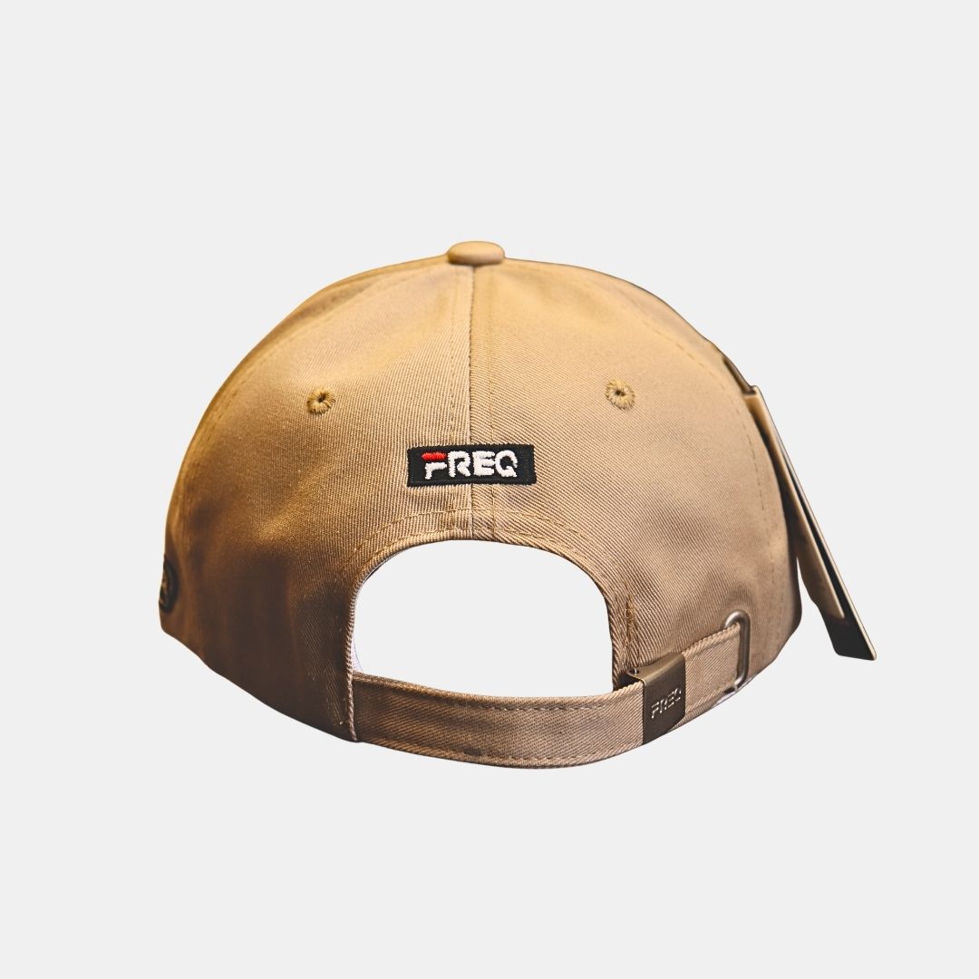 FREQ Embroidered Beige Baseball Cap - Image 3